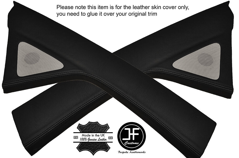 BLACK STITCHING 2X A POST PILLAR LEATHER COVERS FITS VW BEETLE 1998-2011