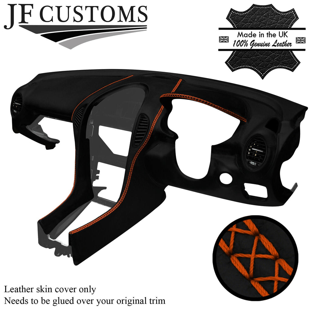 ORANGE LUX STITCH LEATHER DASH DASHBOARD COVER FITS MERCEDES SLK R171 04-11