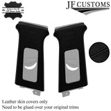 BLACK STITCH ITALIAN LEATHER PILLAR KIT COVERS FITS SEAT LEON MK2 1P 05-12