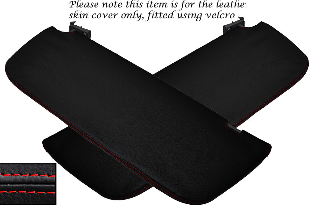 RED STITCH 2X SUN VISORS LEATHER SKIN COVERS FITS MERCEDES SPRINTER 2014+