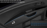 BLUE STITCH 2X FRONT DOOR CARD ARMREST COVER FITS FIAT GRANDE PUNTO 05-11 3DR