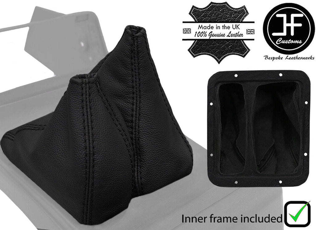 BLACK STITCH LEATHER GEAR+HI LOW GAITER+FRAME FOR MITSUBISHI SHOGUN SPORT 99-08