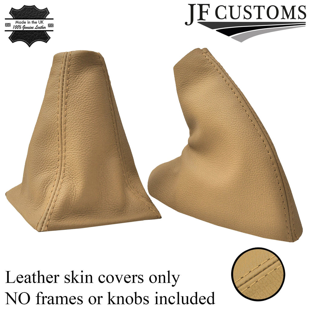 CREAM LEATHER GEAR STICK & HANDBRAKE GAITER SET FOR MG MGF MK1 1995-2000