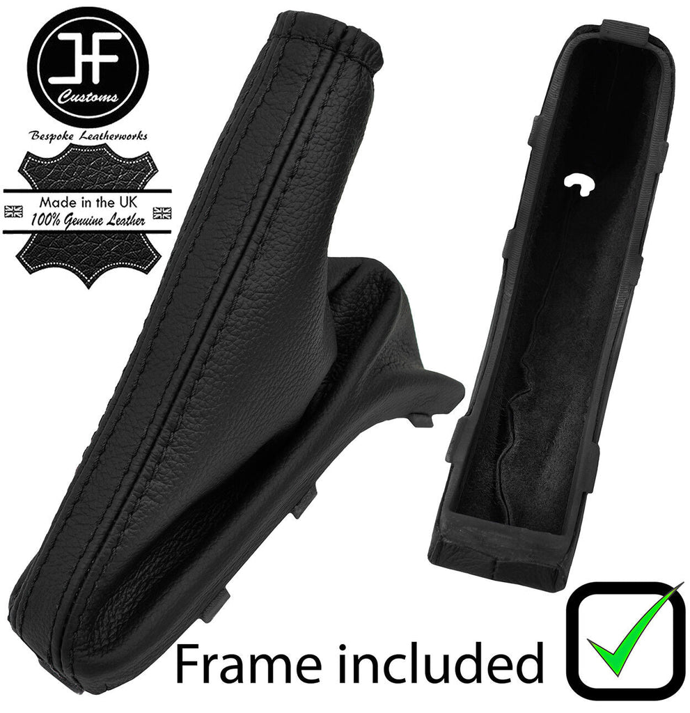 BLACK STITCH LEATHER HANDBRAKE+PLASTIC FRAME FOR VAUXHALL ASTRA G MK4 98-05