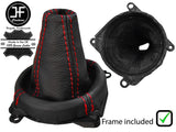 RED STITCH LEATHER GEAR GAITER+FRAME FOR MITSUBISHI LANCER EVO 7 8 9 5 SPEED