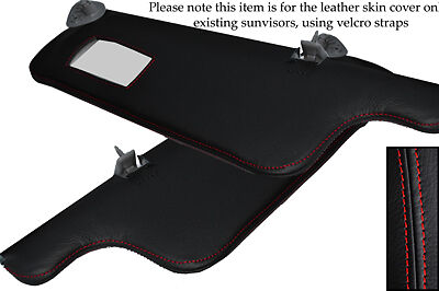 RED STITCH FITS SEAT IBIZA MK2 CORDOBA 93-99 2X SUN VISORS LEATHER COVERS ONLY