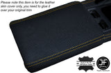 YELLOW STITCH ARMREST LID PERFORATED LEATHER SKIN COVER FITS HONDA S2000 99-03