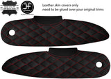 RED DIAMOND STITCH 2X DOOR CARD TRIM LEATHER COVERS FOR LOTUS ELISE S1 96-01