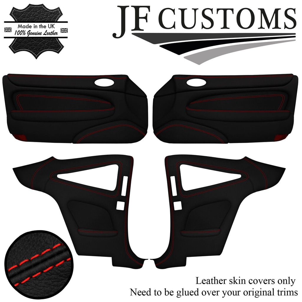 RED STITCH 2X FRONT DOOR 2X REAR QUARTER PANEL COVERS FOR JAGUAR XK8 X100 96-04