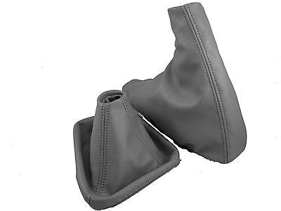 FITS VOLVO S60 2001-2006 GREY GEAR & HANDBRAKE GAITER 100% LEATHER NEW