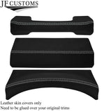 GREY LUX-STITCH LEATHER 3X DASH TRIM COVERS FOR LAND ROVER DEFENDER 07-16