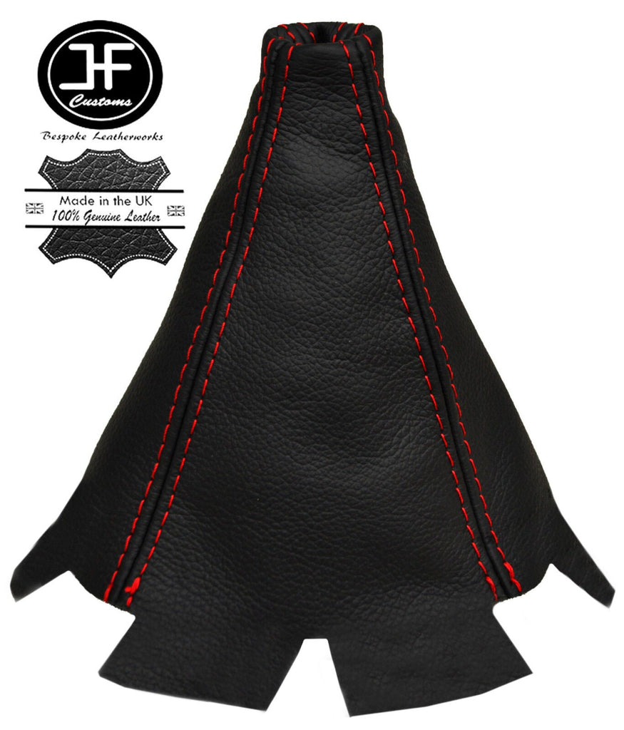 RED STITCHING MANUAL REAL LEATHER GEAR GAITER FITS SMART FORFOUR 2004-2006