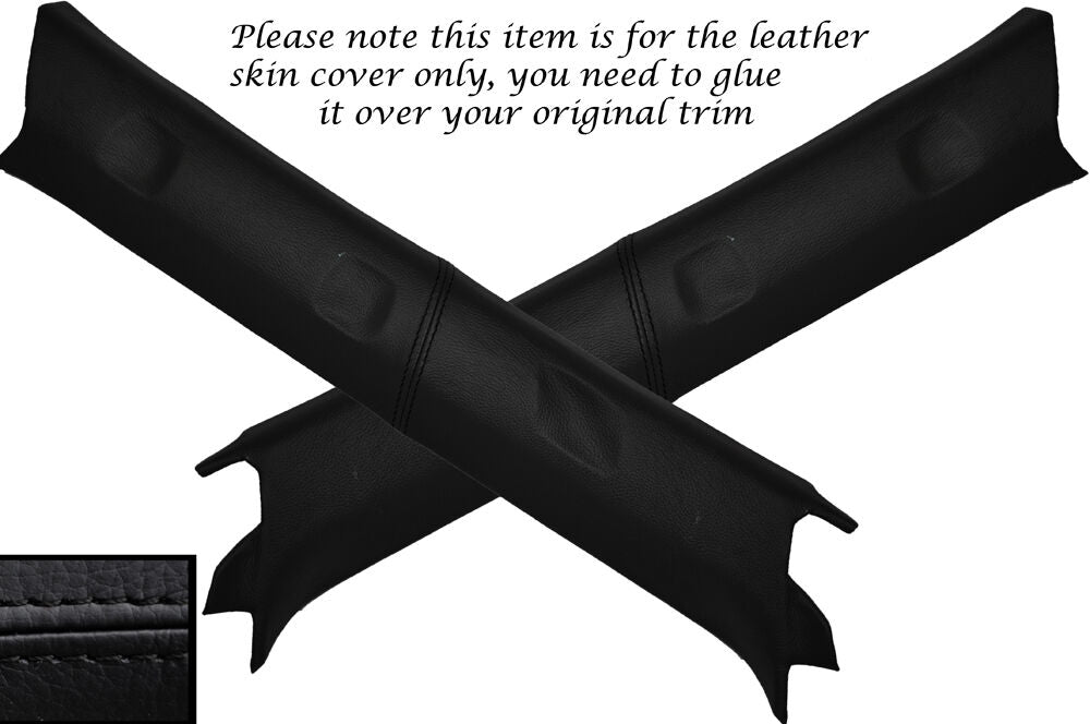 BLACK STITCH WINDSCREEN A PILLAR LEATHER COVERS FITS NISSAN PATROL Y61 98-13