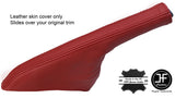 DARK RED TOP GRAIN REAL LEATHER SLIM HANDBRAKE GAITER FITS FIAT 500 2007-2017