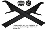 BLACK STITCH 2X A PILLAR LEATHER SKIN COVERS FITS ALFA ROMEO GIULIA SUPER TI