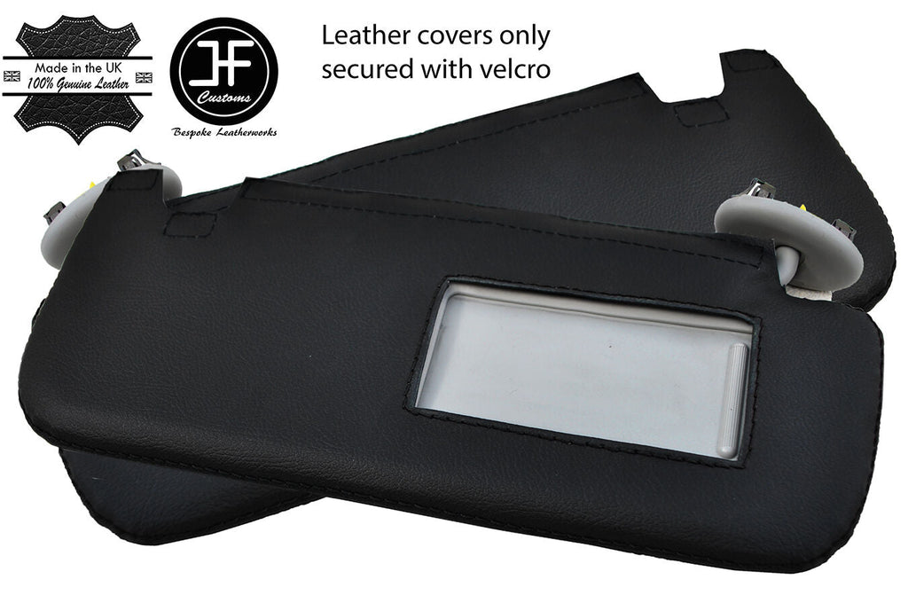 BLACK STITCH 2X SUN VISORS LEATHER COVERS FITS TOYOTA COROLLA 07-13 SALOON