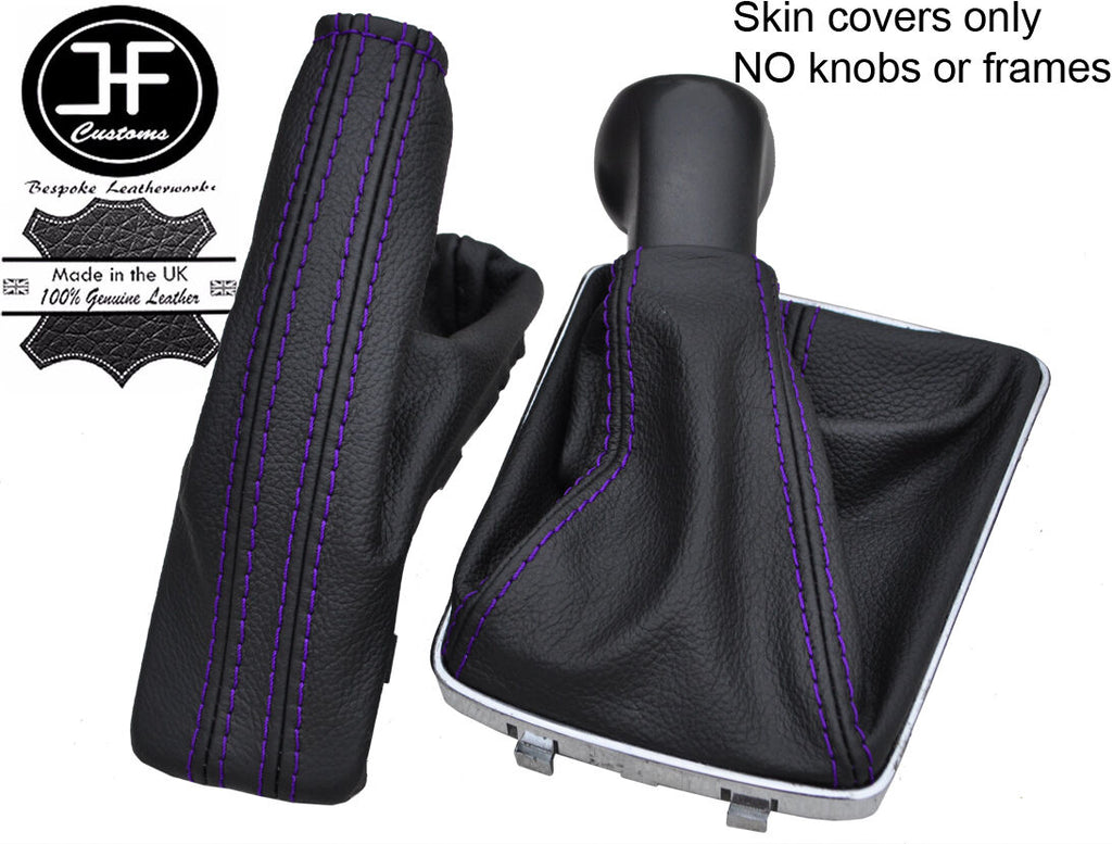 PURPLE STITCH TOP GRAIN LEATHER GAITER SET FITS VAUXHALL OPEL ASTRA MK5 H 04-09