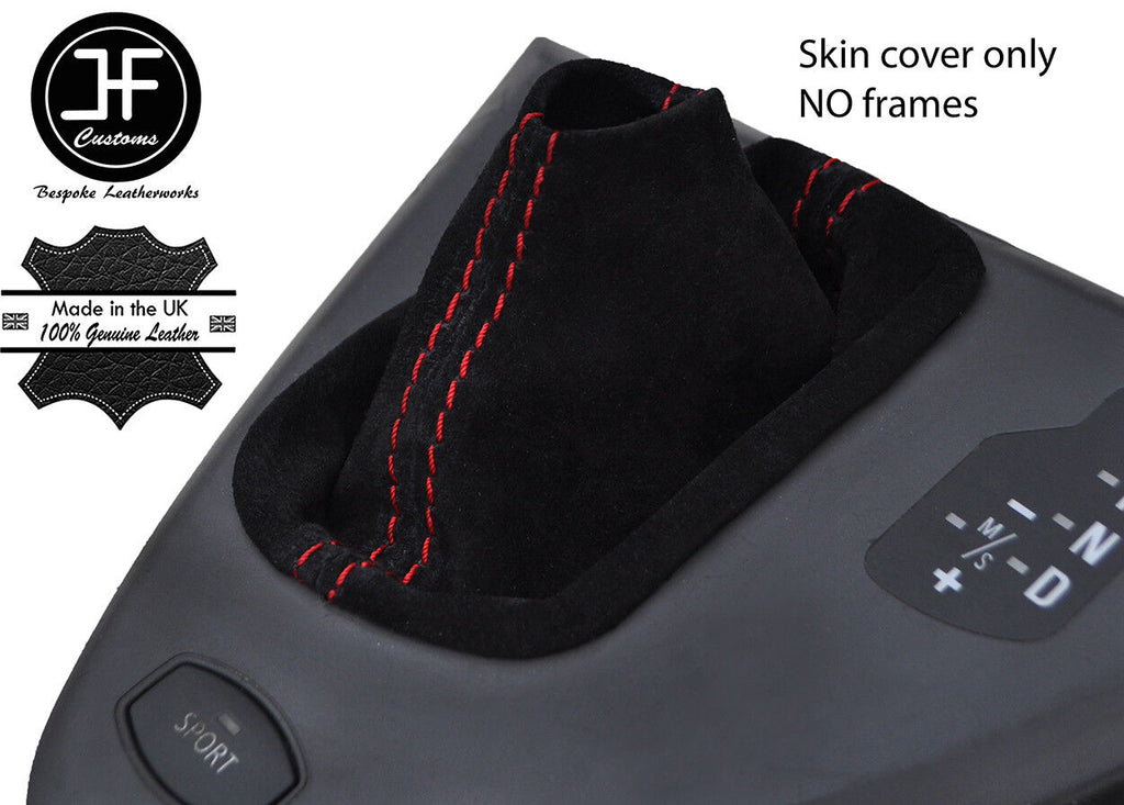 RED STITCH AUTO AUTOMATIC SUEDE GEAR GAITER FITS BMW 6 SERIES E63 E64 04-06