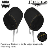 YELLOW STITCHING 2X FRONT HEADREST LEATHER COVERS FITS AUDI A3 8P 2004-2012