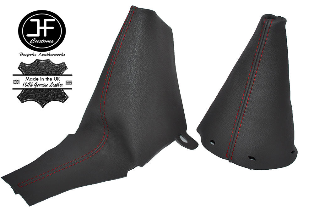 RED STITCH FOR BMW MINI R50 R53 GEAR HANDBRAKE AUTOMATIC DARK GREY LEATHER