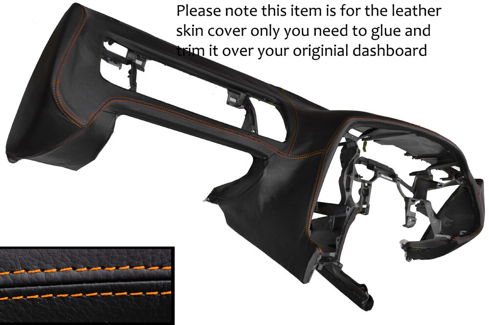ORANGE STITCH DASH DASHBOARD LEATHER SKIN COVER FITS TOYOTA SUPRA MK4 1993-2002