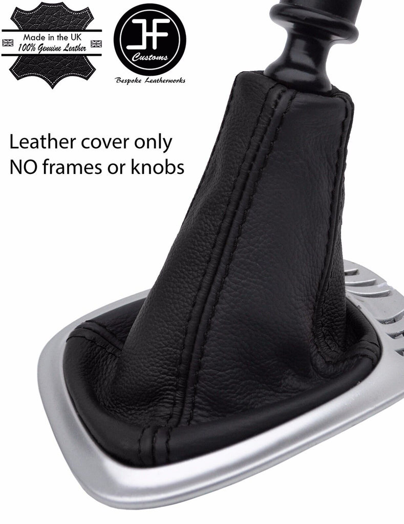 BLACK & BLACK TOP GRAIN REAL LEATHER GEAR GAITER FITS VW SHARAN MK1 1995-2000