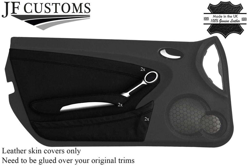 BLACK STITCH 2X DOOR CARD KIT LEATHER COVERS FITS MERCEDES SLK R171 04-11