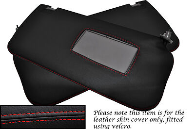 RED STITCH FITS NISSAN NAVARA D22 2001-2004 2X SUN VISOR LEATHER COVERS ONLY