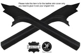 GREY STITCHING 2X DOOR SILL TRIM LEATHER COVERS FITS CORVETTE C6 2005-2013
