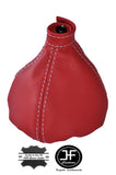 RED LEATHER WHITE STITCH MANUAL GEAR GAITER FITS ALFA ROMEO 159 2005-2011