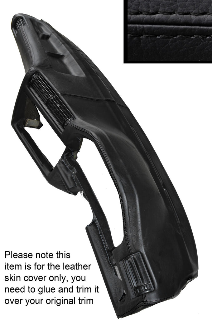 BLACK STITCH DASH DASHBOARD LEATHER SKIN COVER FITS BMW 3 SERIES E30 1981-1992