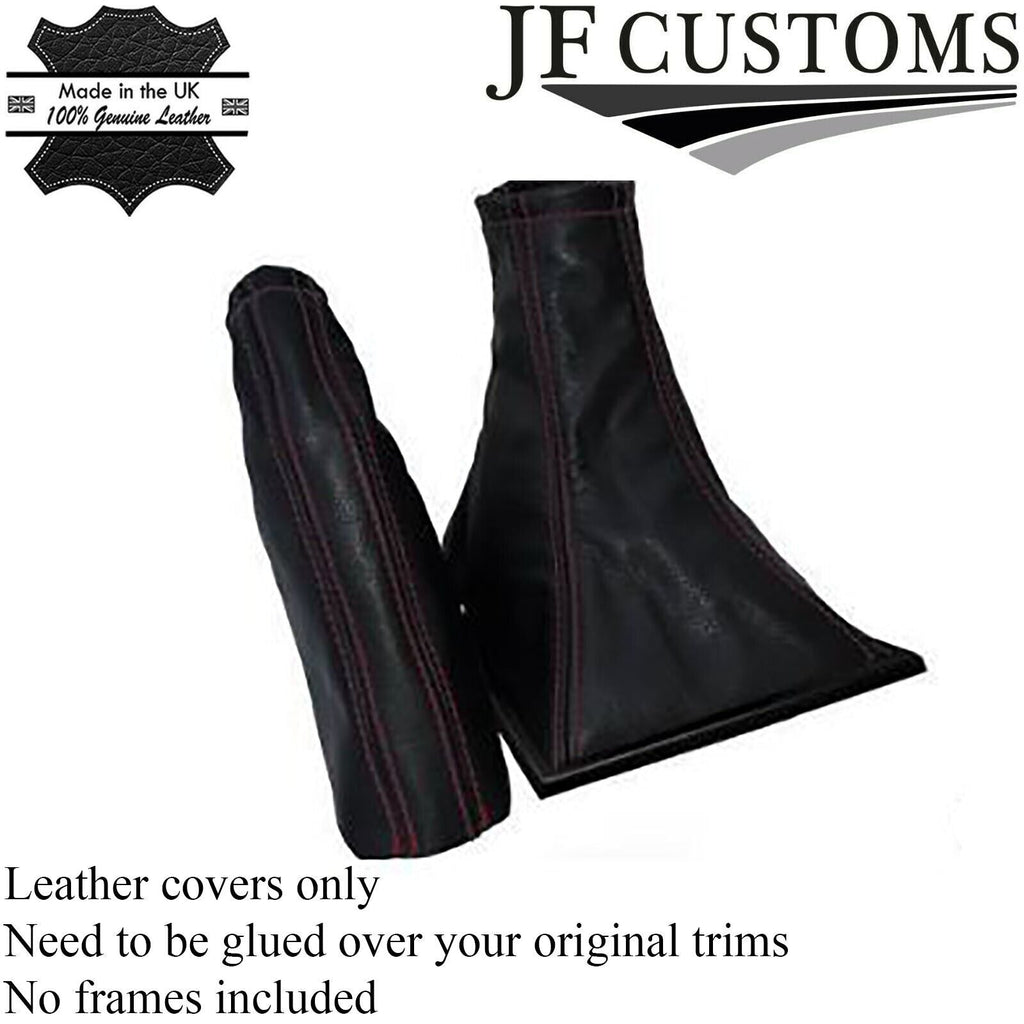 FITS CADILLAC CATERA SHIFT BOOT+EBRAKE LEATHER D RED 93-03 CUSTOM NEW MADE IN UK