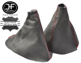 RED STITCHING GREY LEATHER GEAR & HANDBRAKE GAITER FITS CITROEN C5 2008-2015