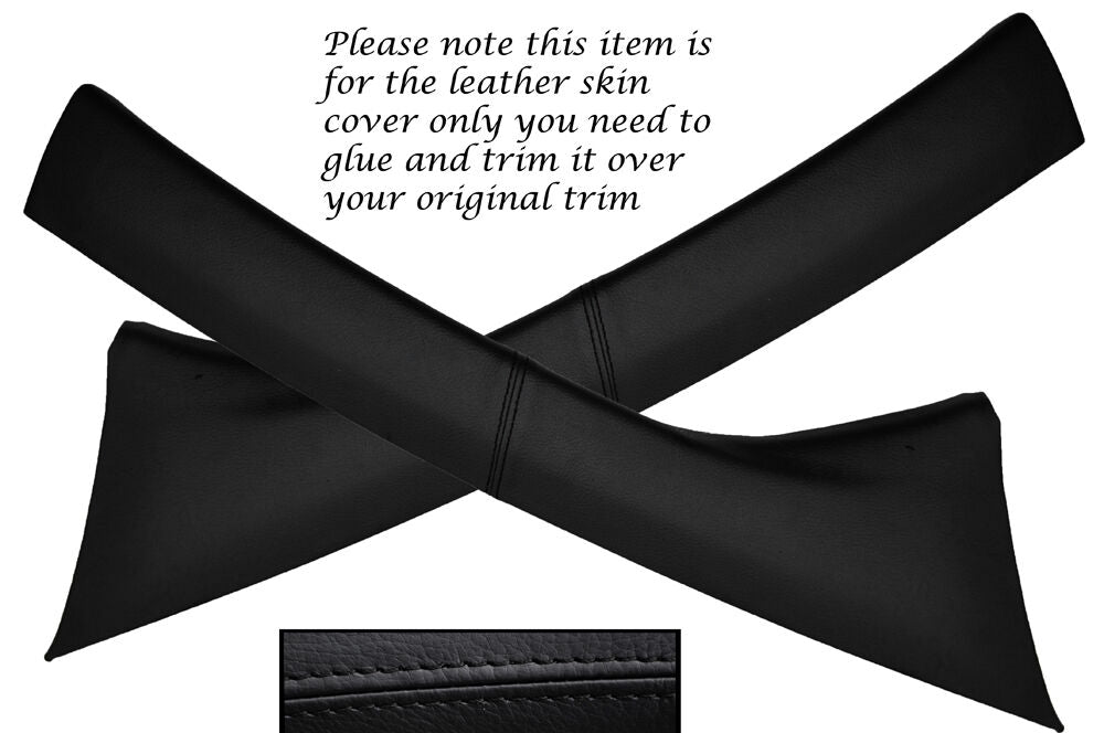 BLACK STITCH 2X A POST PILLARS LEATHER SKIN COVERS FITS CITROEN C2 2003-2011