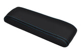 FITS ALFA ROMEO MITO 2009+ BLACK LEATHER ARMREST COVER blue stitching CUSTOM NEW