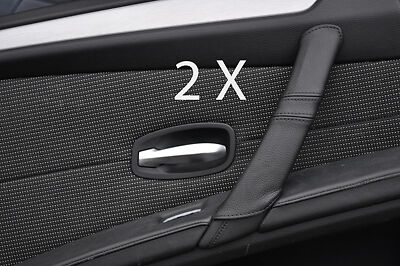 BLACK STITCH FITS BMW 5 SERIES E60 E61 07-11 FACELIFT 2X REAR DOOR HANDLE COVERS