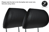 BLACK STICH 2X FRONT HEADREST SKIN COVERS FITS HONDA CIVIC FK2 TYPE S MK8 06-12