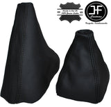 BLACK STITCHING REAL LEATHER GEAR & HANDBRAKE GAITER FITS AUDI 100 C4 1991-1997