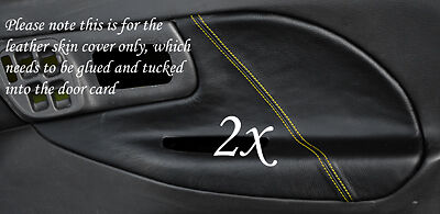 YELLOW STITCH FITS SUBARU IMPREZA 92-98 2X FRONT DOOR CARD TRIM INSERT COVERS