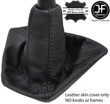 BLACK STITCHING TOP GRAIN LEATHER MANUAL GEAR GAITER FOR FIAT DOBLO CARGO 01-10