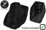 BLACK STITCH SUEDE MANUAL GEAR+PLASTIC FRAME FITS CHEVROLET CAMARO 16-19