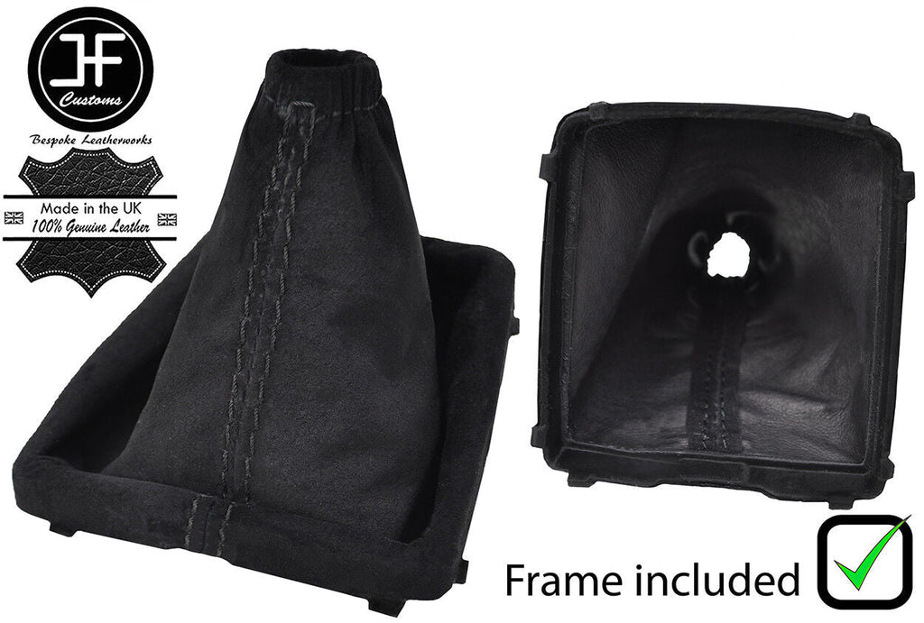 BLACK STITCH SUEDE GEAR GAITER WITH PLASTIC FRAME FOR FORD FOCUS MK2 FL 08-2011
