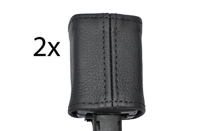 black stitch FITS SEAT LEON MK2 2005-2011 2X FRONT SEAT BELT LEATHER COVERS