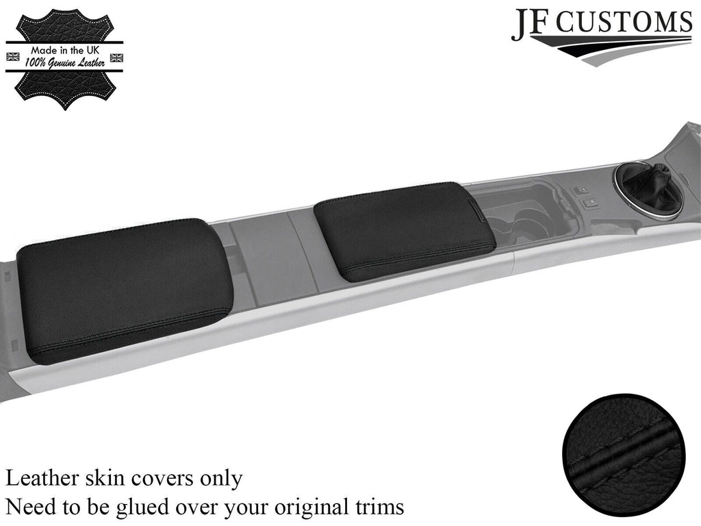 BLACK STITCH REAL LEATHER GEAR GAITER & 2X ARMREST COVERS FITS MAZDA RX8 03-12