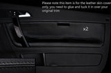 BLACK STITCH 2X FRONT DOOR CARD TRIM LEATHER COVERS FITS VOLVO C70 2006-2014