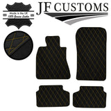 YELLOW DIAMOND STITCH VINYL 4X TAILORED FLOOR MAT CARPETS FOR BMW G30 G31 17-21