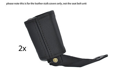 black stitch FITS AUDI TT MK1 1998-2006 2X FRONT SEAT BELT STALK LEATHER COVERS