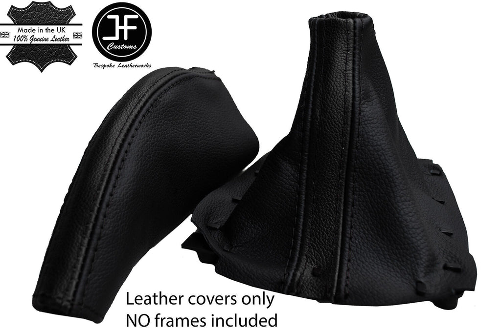 BLACK STRIPE & BLACK LEATHER GEAR HANDBRAKE GAITER FITS MAZDA MX5 MK1 89-97