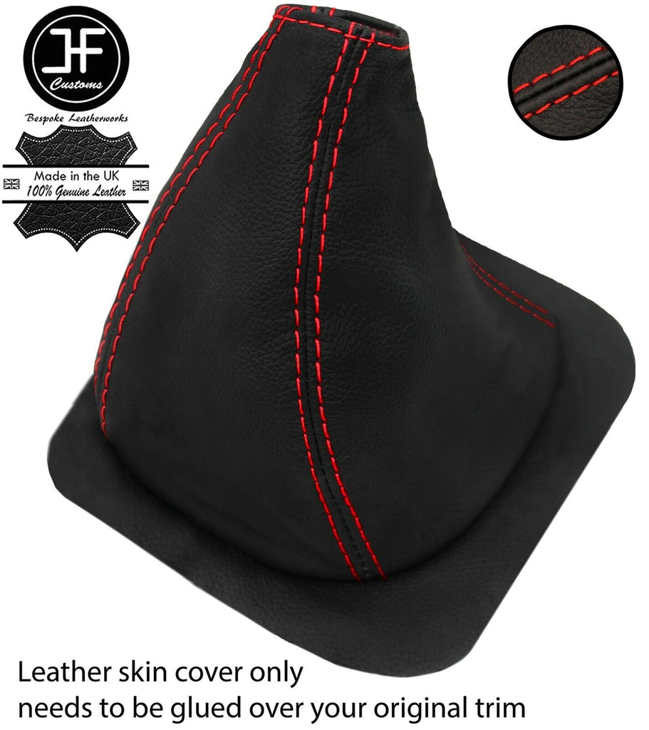 RED STITCH REAL LEATHER GEAR GAITER OVER RUBBER FOR TOYOTA HILUX 4X2 89-95