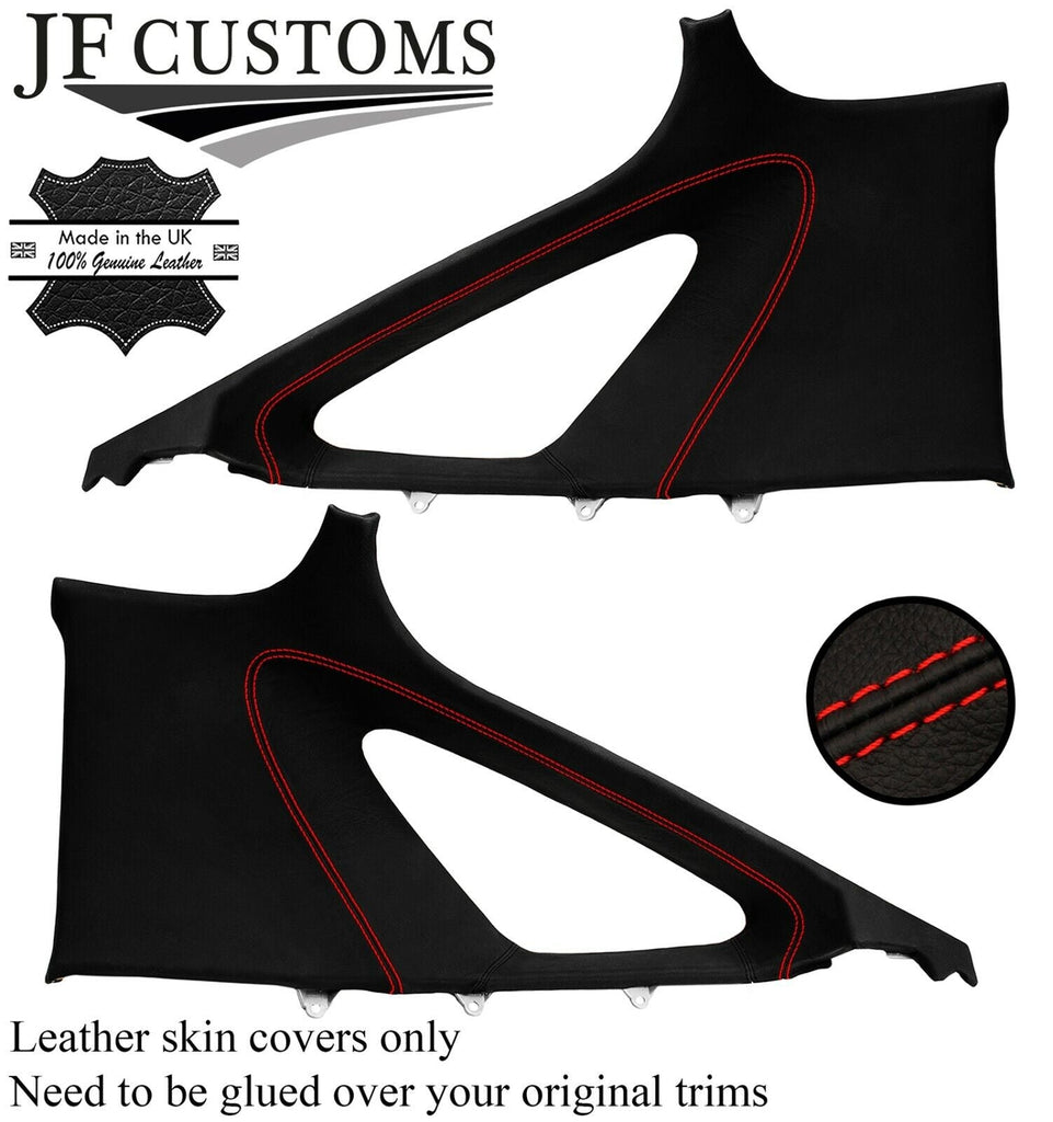 RED STITCH LEATHER REAR QUARTER PANEL COVERS FITS MITSUBISHI GTO 3000 GT